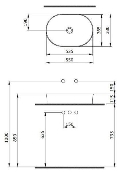 Раковина Berges Ego SL 181012 55см белый