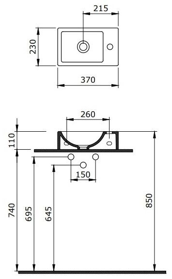 Раковина Berges Small 182009 37см белый