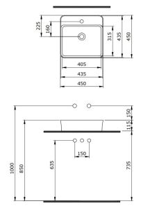 Раковина Berges EGO SL 182064 45см серый матовый