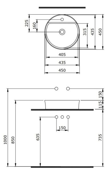 Раковина Berges Ego SL 182015 45см белый