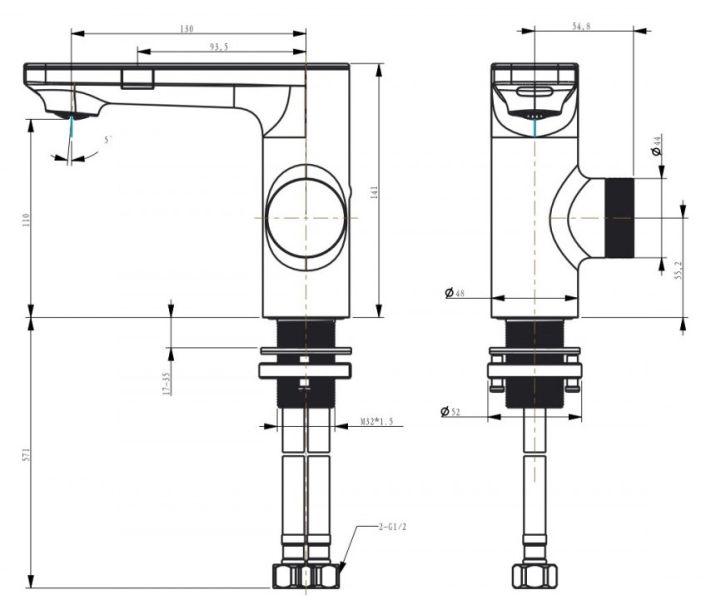 Смеситель для раковины Berges Morans 076001 сенсорный хром