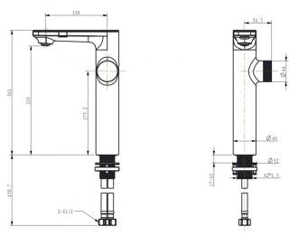 Высокий смеситель для раковины Berges Morans 076004 сенсорный чёрный матовый