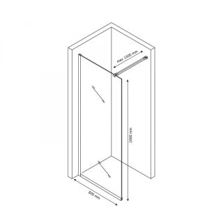 Душевая перегородка Berges SKY BLACK 064012 80 см профиль чёрный стекло тонированное