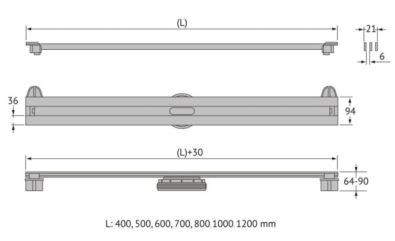 Душевой лоток Berges Super Slim Black 095152 60см чёрный матовый
