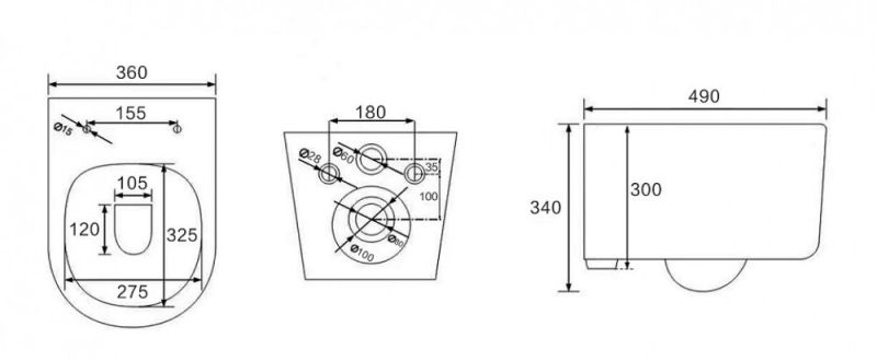 Комплект Berges 4в1 043238: инсталляция NOVUM 525 D5 черная Soft Touch унитаз VENTAS Rimless сидение дюропласт Ventas Slim SO