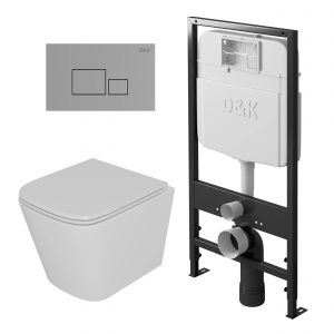 Комплект D&K DS1431606 инсталляция DI8055119 унитаз DT1436016 клавиша смыва DB1519001