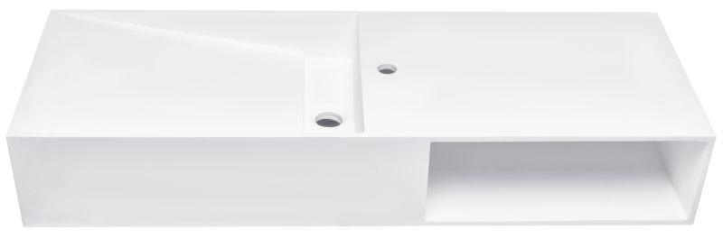 Накладная раковина-столешница NT Bagno Cagliari Left  NT502 120см белый матовый