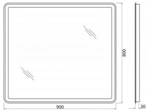 Зеркало BelBagno с LED-подсветкой и кнопочным управлением SPC-MAR-900-800-LED-BTN