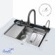 Многофункциональная кухонная мойка Ceruttispa ГЛОРИЯ (GLORIA) Nano Embos CT11888 хром матовый