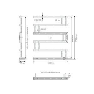 Полотенцесушитель электрический Indigo Muza DGM60-50GNSRt 60x50 см оружейная сталь
