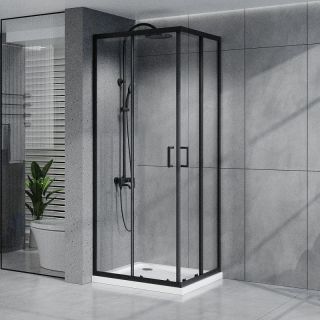 Душевой уголок Azario Vienna AZ-R36-100-MB-CL 100x100 см профиль чёрный матовый стекло прозрачное