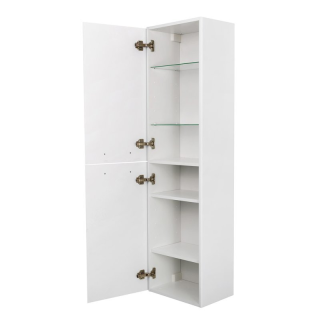 Шкаф-пенал подвесной BelBagno с двумя распашными дверцами с доводчиками, с двумя полками, универсальный, Bianco Lucido, 400x300x1500, DUE-1500-2A-SC-BL-P белый глянцевый