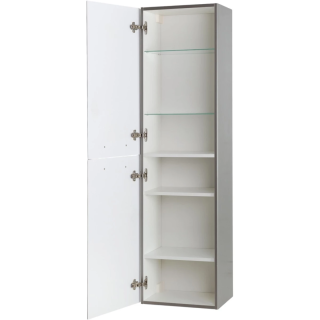 Шкаф-пенал подвесной BelBagno с двумя распашными дверцами с доводчиками, с двумя полками, универсальный, Сатин, 400x300x1500, DUE-1500-2A-SC-SAT-P