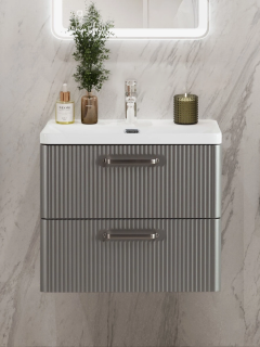 База под раковину BelBagno подвесная с двумя выкатными ящиками, 506x423x500, DUE-500-2C-SO-SAT-P сатин