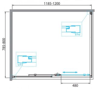 Душевой уголок BelBagno DUE 120x80см хром DUE-AH-1-120/80-C-CR