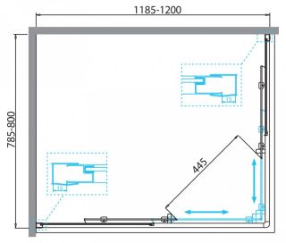 Душевой уголок BelBagno DUE 120x80см хром DUE-AH-2-120/80-C-Cr