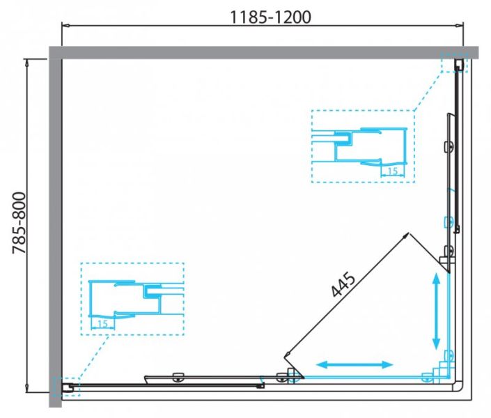 Душевой уголок BelBagno DUE 120x80см хром DUE-AH-2-120/80-C-Cr Душевой уголок BelBagno DUE 120x80см хром DUE-AH-2-120/80-C-Cr