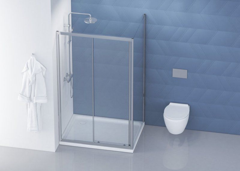 Душевой уголок BelBagno DUE 120x80см хром DUE-AH-1-120/80-C-CR