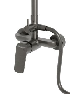 Душевая стойка BelBagno со смесителем, оружейная сталь DUE-DOCM-GM