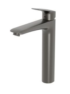 Смеситель BelBagno для накладной раковины без донного клапана, оружейная сталь DUE-LMC-GM-W0