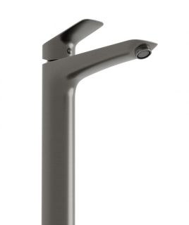 Смеситель BelBagno для накладной раковины без донного клапана, оружейная сталь DUE-LMC-GM-W0