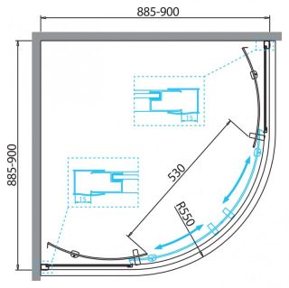 Душевой уголок BelBagno DUE 90x90см хром DUE-R-2-90-P-Cr