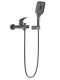Смеситель BelBagno для ванны и душа в комплекте с ручным душем, шлангом и держателем, оружейная сталь DUE-VASM-GM