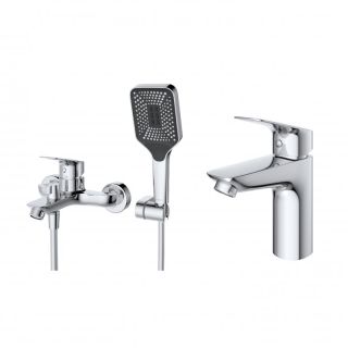 Комплект смесителей BelBagno для ванной - смеситель для ванны и смеситель для раковины хром