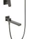 Смеситель BelBagno встраиваемый, верхний душ, ручной душ со шлангом, штуцер с держателем), оруж.сталь DUE-VDSET-GM