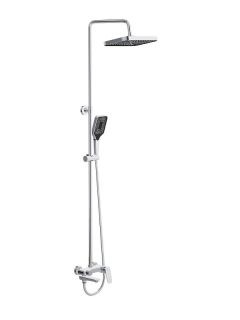 Душевая стойка BelBagno со смесителем и изливом, хром DUE-VSCM-CRM