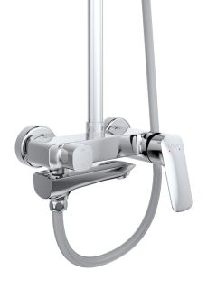 Душевая стойка BelBagno со смесителем и изливом, хром DUE-VSCM-CRM