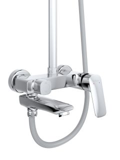 Душевая стойка BelBagno со смесителем и изливом, хром DUE-VSCM-CRM