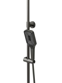 Душевая стойка BelBagno со смесителем и изливом, оружейная сталь DUE-VSCM-GM