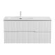 База под раковину Cezares подвесная с двумя выкатными ящиками, левосторонняя, Bianco Lucido, 1000x457x500, DUET-N-1000-2C-SO-BL-L