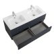 База под раковину Cezares подвесная с четырьмя выкатными ящиками для раковины с двумя чашами, Grafito, 1200x457x500, DUET-N-1200-4C-SO-2-GR-P