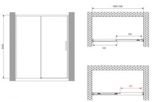 Душевая дверь ABBER Komfort AG93130B 130см чёрный