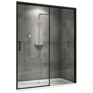 Душевая дверь ABBER Komfort AG93140B 140 см профиль чёрный стекло прозрачное