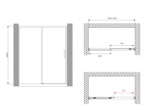 Душевая дверь ABBER Komfort AG93150B 150 см профиль чёрный стекло прозрачное