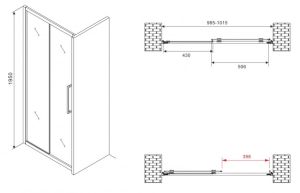 Душевая дверь ABBER Schwarzer Diamant AG30100BMH 100см чёрный
