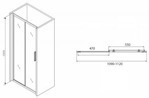 Душевая дверь ABBER Schwarzer Diamant 110см AG30110BH
