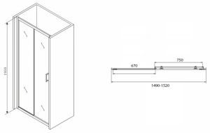Душевая дверь ABBER Schwarzer Diamant 150см AG30150B