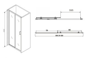 Душевая дверь ABBER Schwarzer Diamant 160см чёрный AG30160B