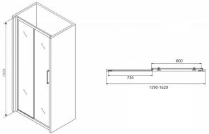 Душевая дверь ABBER Schwarzer Diamant 160см AG30160BH