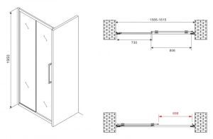 Душевая дверь ABBER Schwarzer Diamant AG30160BMH 160см чёрный