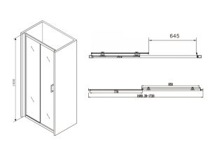 Душевая дверь ABBER Schwarzer Diamant 170см чёрный AG30170B