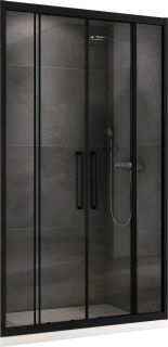 Душевая дверь ABBER Schwarzer Diamant AG33180BH 180 см профиль чёрный стекло прозрачное