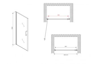 Душевая дверь ABBER Sonnenstrand AG04090M 90 см профиль хром стекло матовое