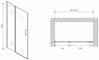 Душевая дверь ABBER Sonnenstrand 100см чёрный AG04100BS