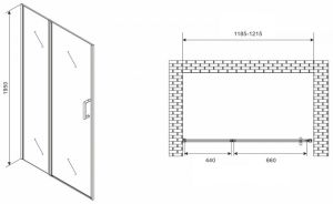 Душевая дверь ABBER Sonnenstrand 120см хром AG04120S