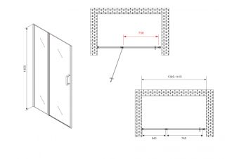 Душевая дверь ABBER Sonnenstrand AG04140S 140 см профиль хром стекло прозрачное